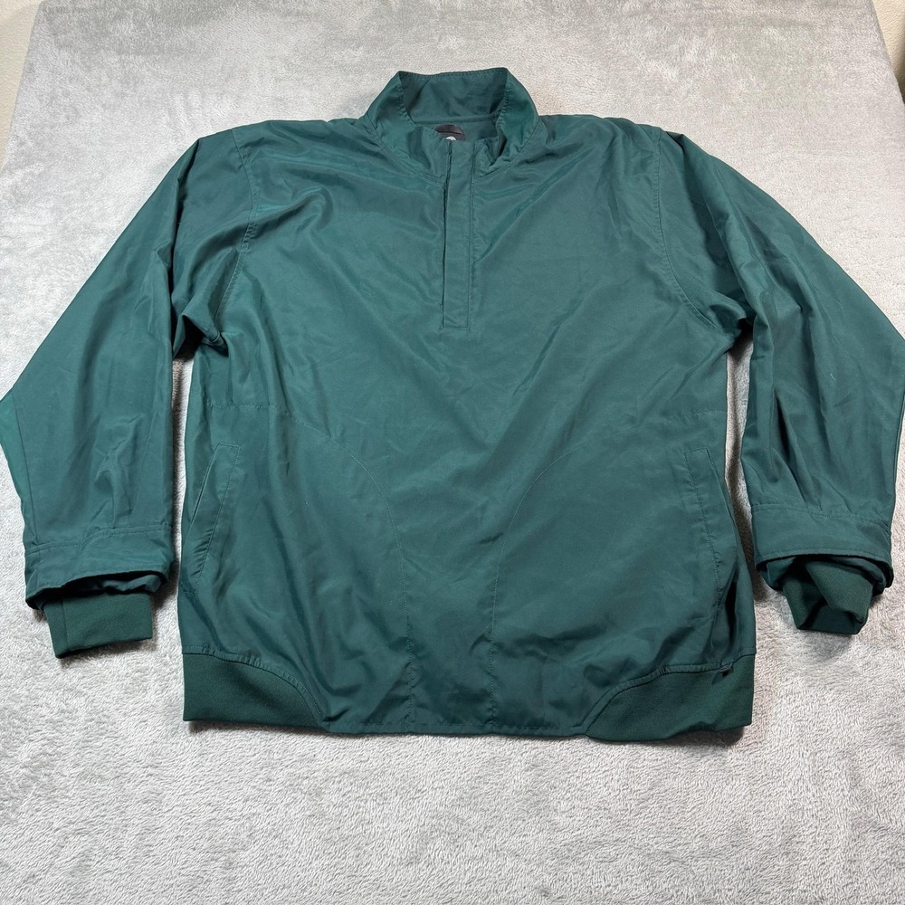 Zero Restriction Windbreaker Mens 3XL Green 1/4 Zip Golf Lightweight Pockets